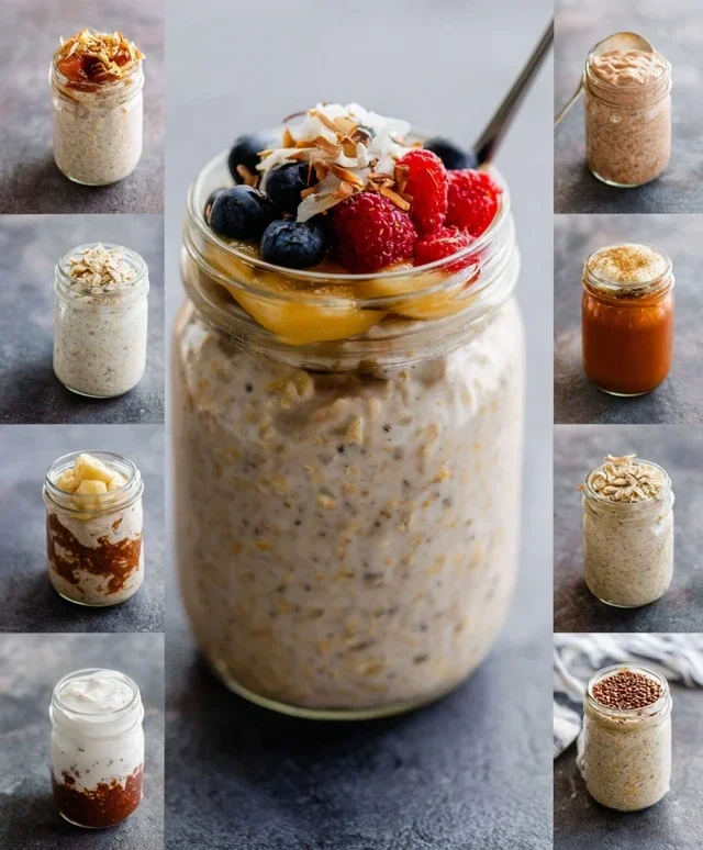Overnight Oats Base Recipe + 10 Flavor Variations