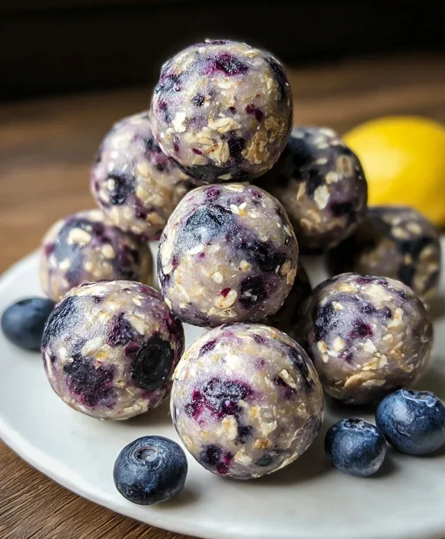 No-Bake Lemon Blueberry Protein Bites