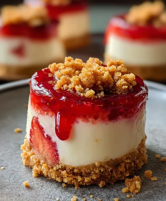 Mini Strawberry Crunch Stuffed Cheesecake