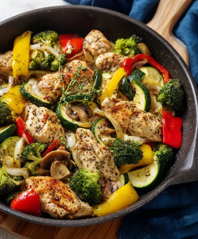 Healthy Chicken and Vegetables Skillet