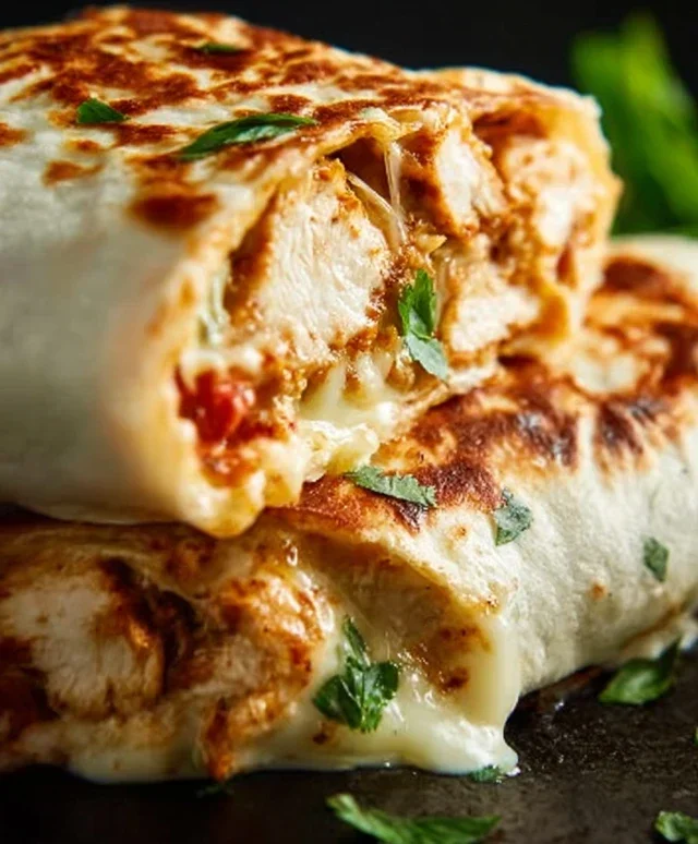 Cheesy Garlic Chicken Wraps