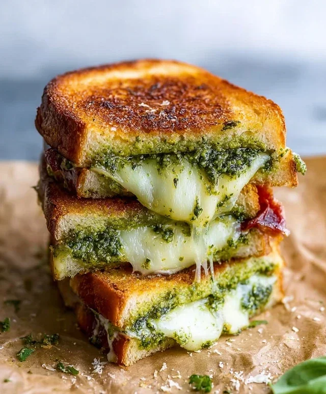 Sourdough Pesto Grilled Cheese