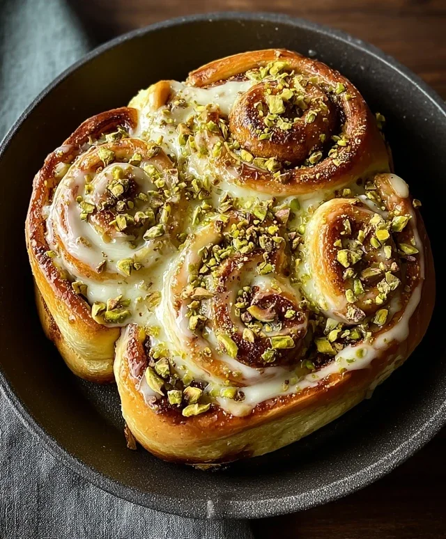 Small Batch Pistachio Cream Cinnamon Rolls