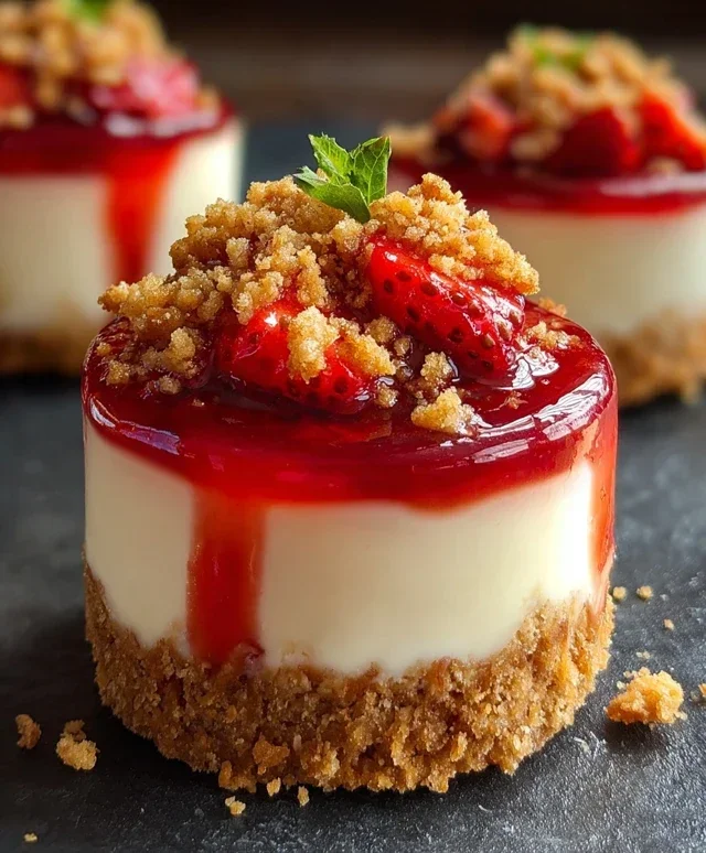 Mini Strawberry Crunch Stuffed Cheesecake