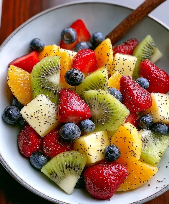 Fruit Salad with Honey-Lime Poppy Seed Dressing