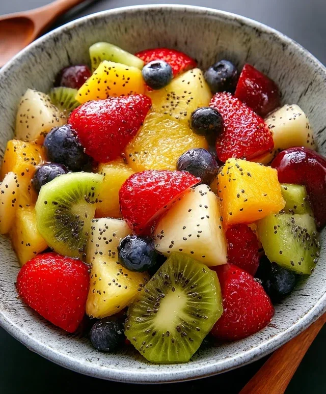 Fruit Salad with Honey-Lime Poppy Seed Dressing