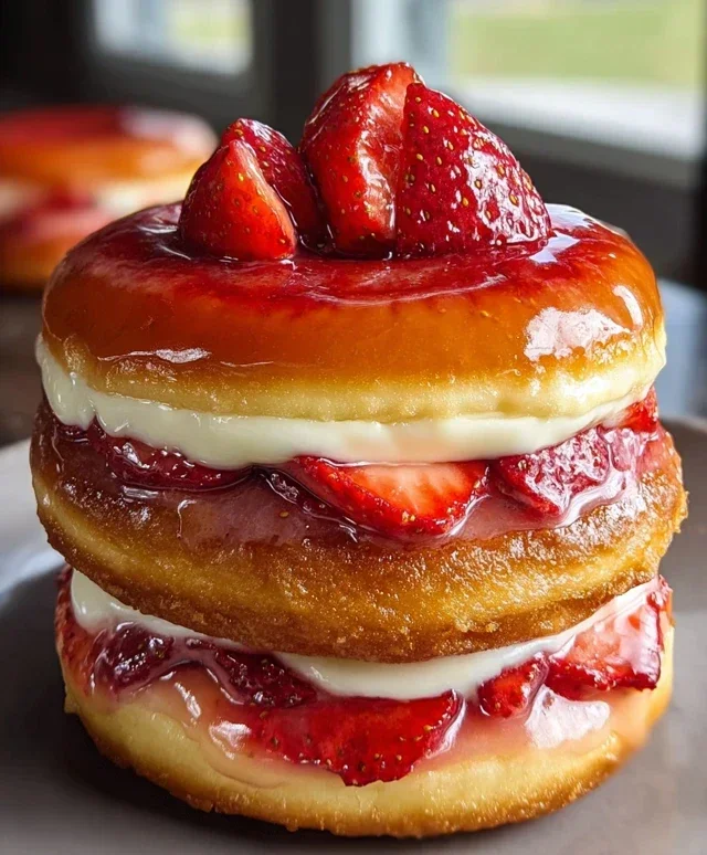 Strawberry Cheesecake Doughnut Burger