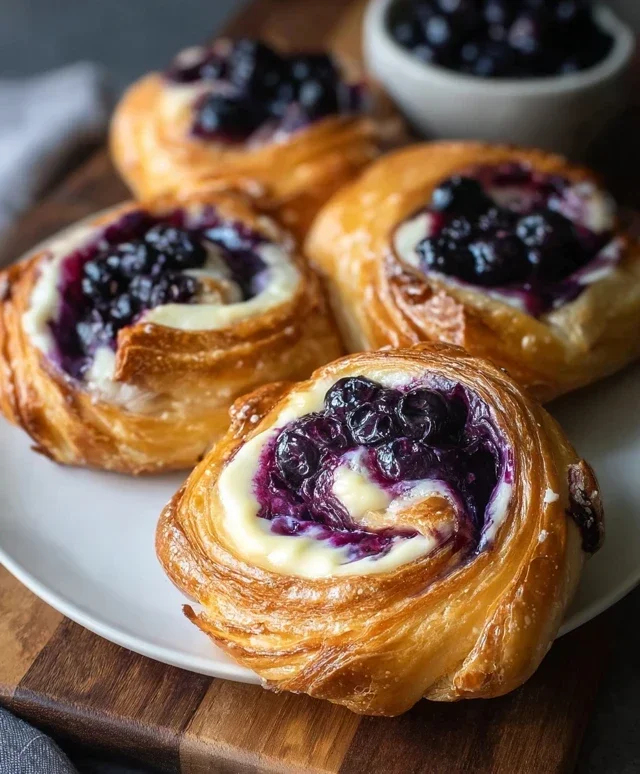 Swirled Blueberry Cream Cheese Danish