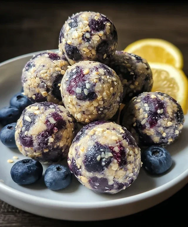 No-Bake Lemon Blueberry Protein Bites