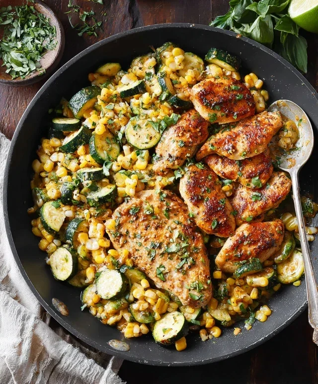 Garlic Butter Chicken with Zucchini and Corn - One-Pan, 30-Minute Meal