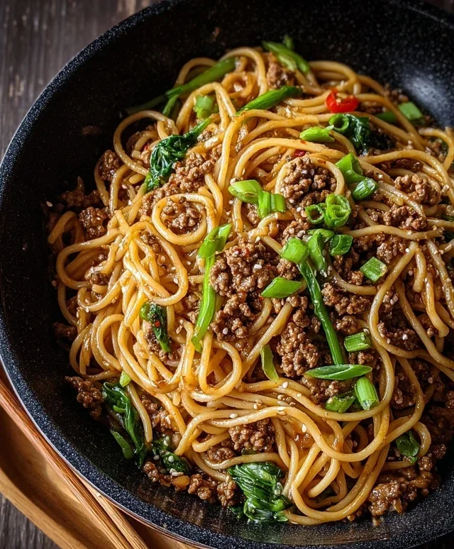 Asian Ground Beef Noodles