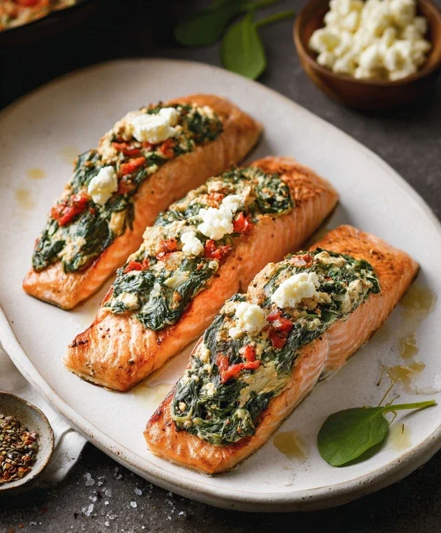 Stuffed Salmon With Spinach & Feta (30 minutes!)