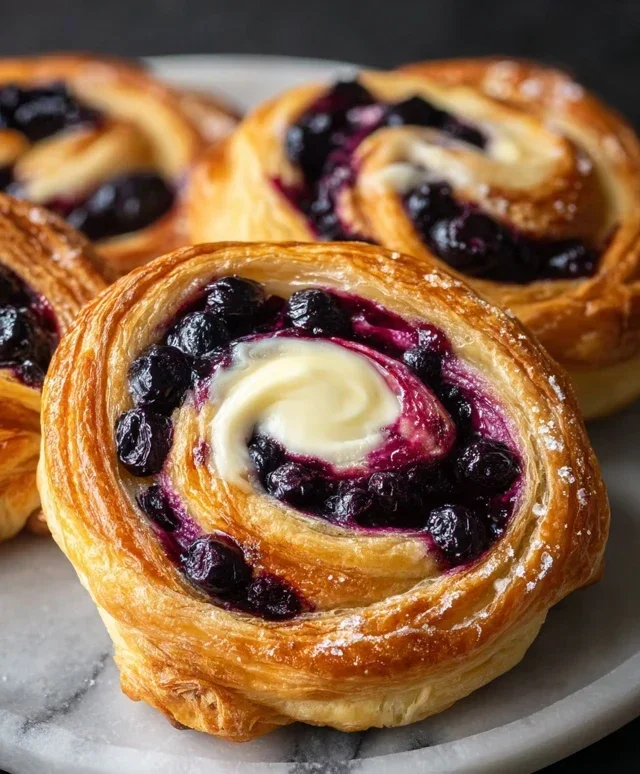 Swirled Blueberry Cream Cheese Danish