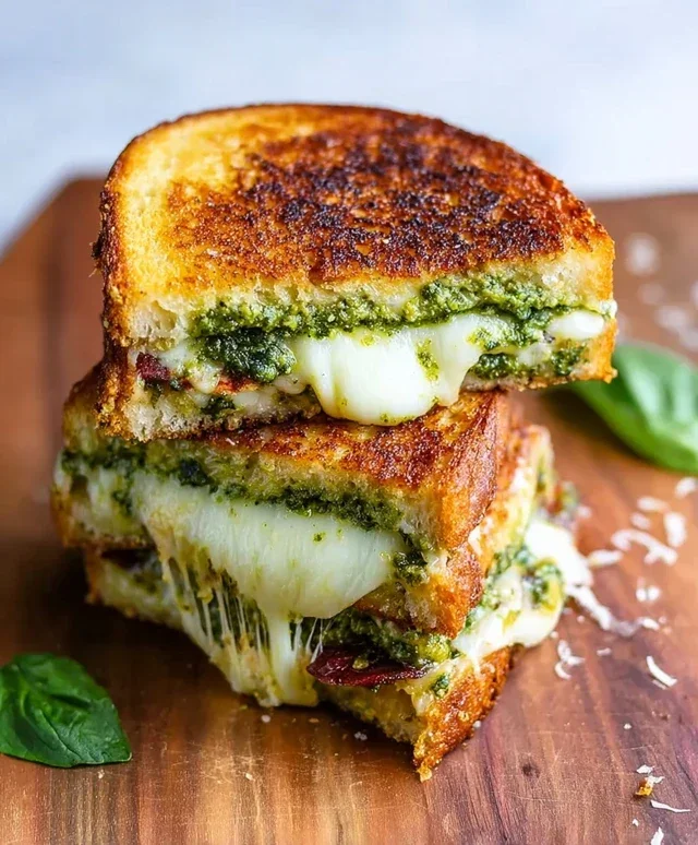 Sourdough Pesto Grilled Cheese