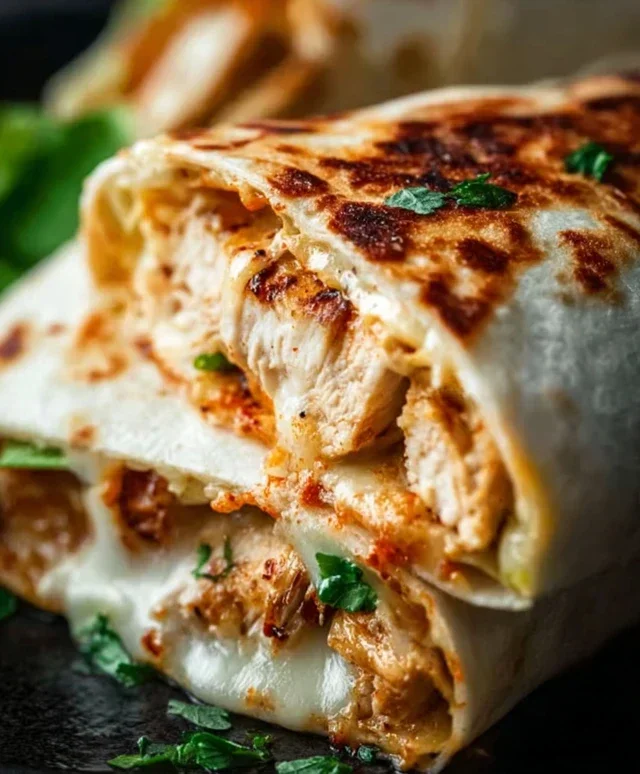 Cheesy Garlic Chicken Wraps