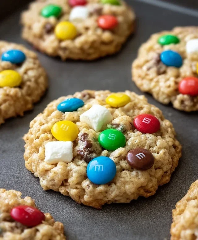 M&M Rice Krispies Cookies