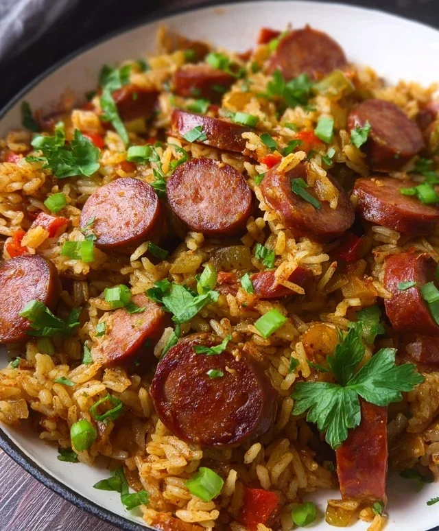 Cajun Sausage and Rice Skillet