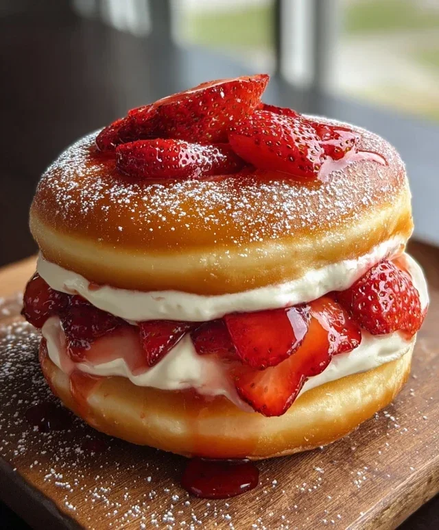 Strawberry Cheesecake Doughnut Burger