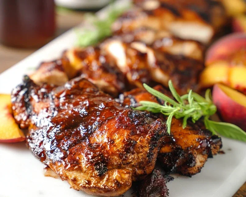 Grilled Bourbon Extract Extract Peach BBQ Chicken