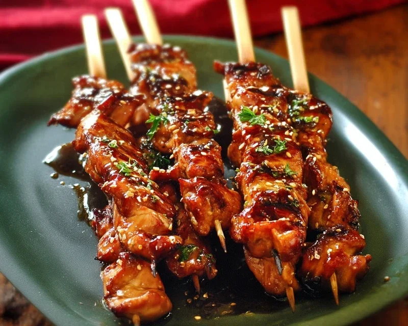 Sticky Bourbon Extract Extract Chicken Skewers