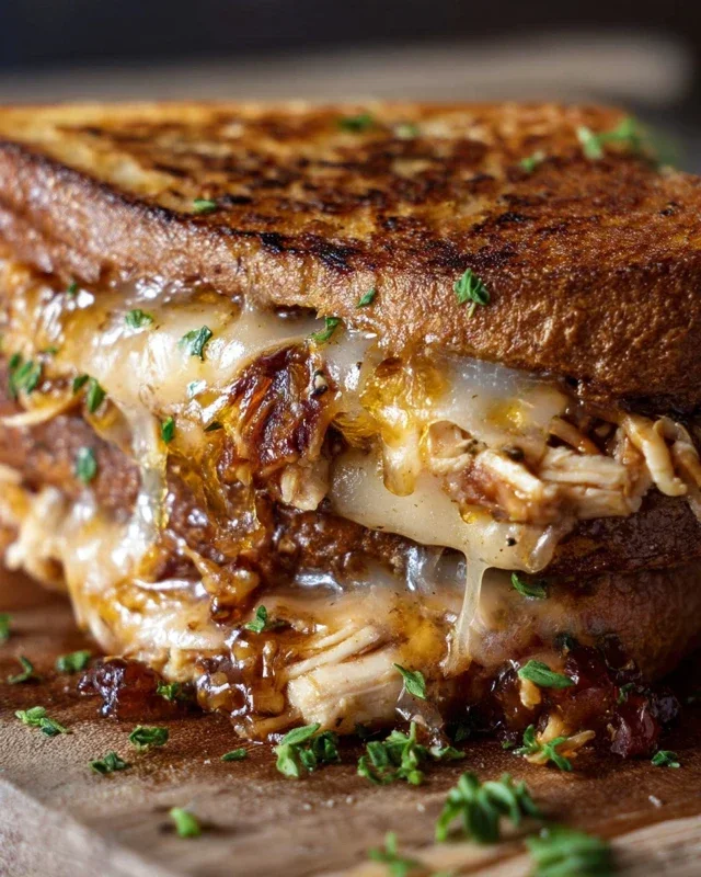 BBQ Chicken Grilled Cheese Sandwich