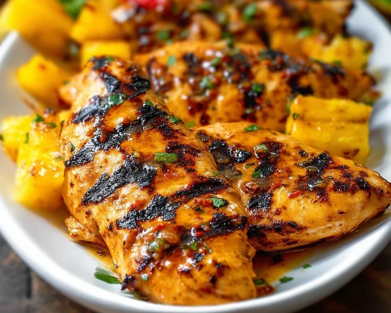 Grilled Mango Pineapple Chicken