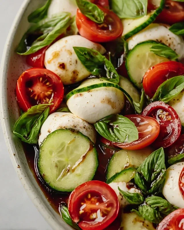 Fresh Cucumber Caprese Salad