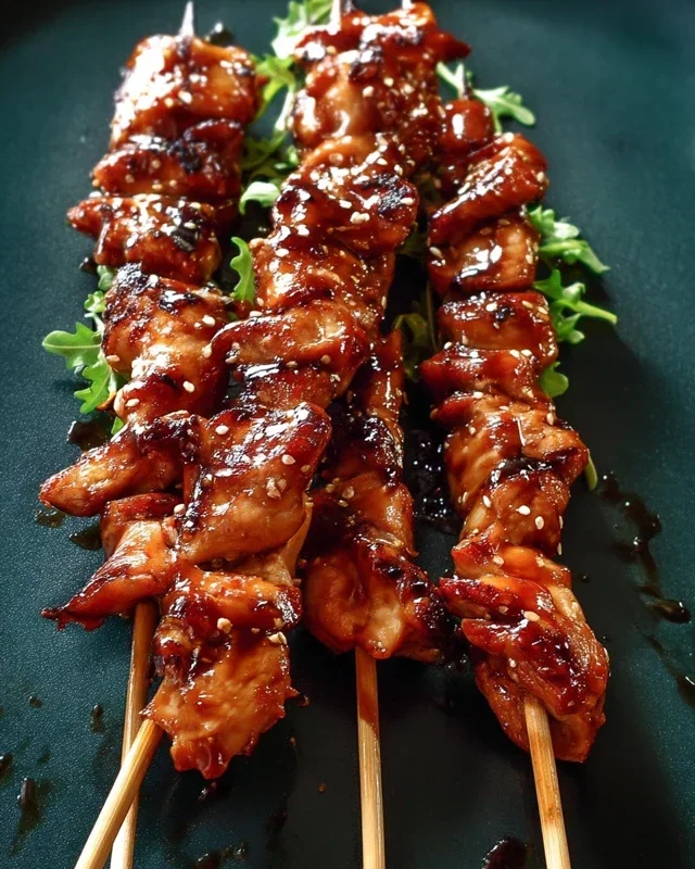 Sticky Bourbon Extract Extract Chicken Skewers