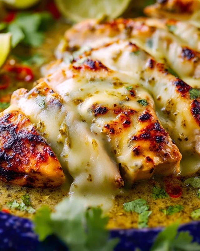 Grilled Salsa Verde Chicken with Pepper Jack