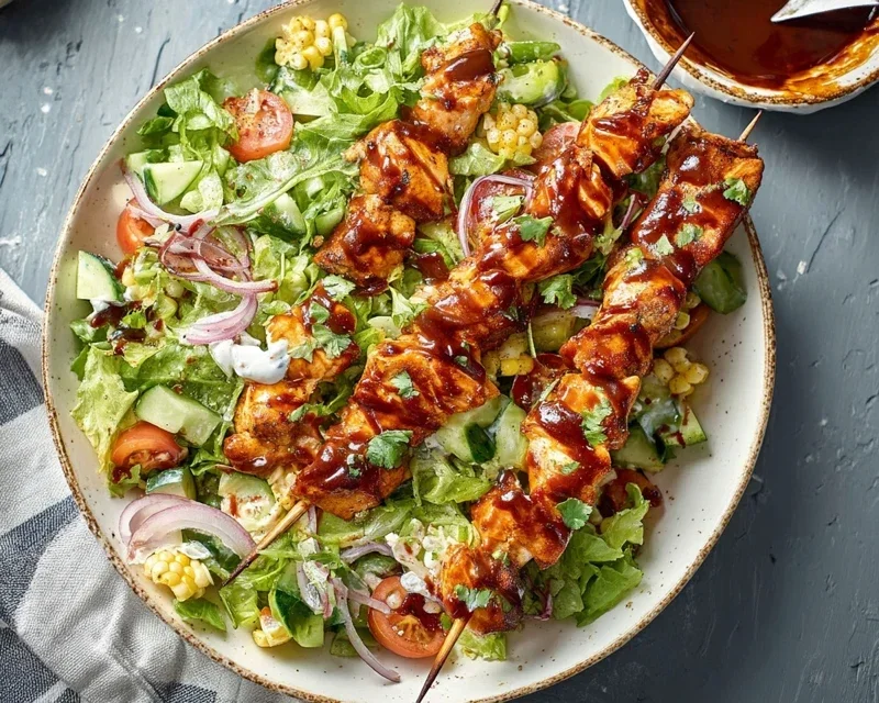 BBQ Chicken Skewer Salad