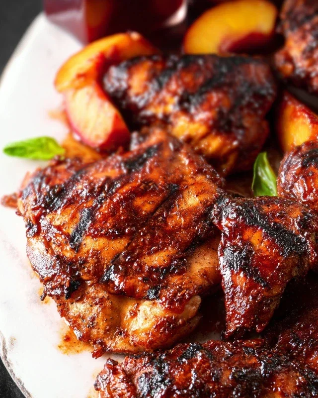 Grilled Bourbon Extract Extract Peach BBQ Chicken