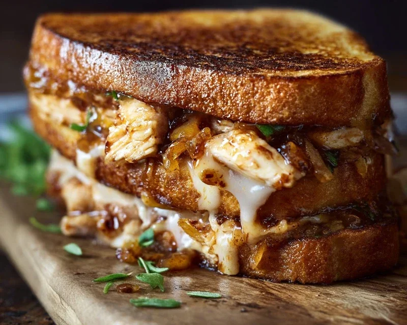 BBQ Chicken Grilled Cheese Sandwich