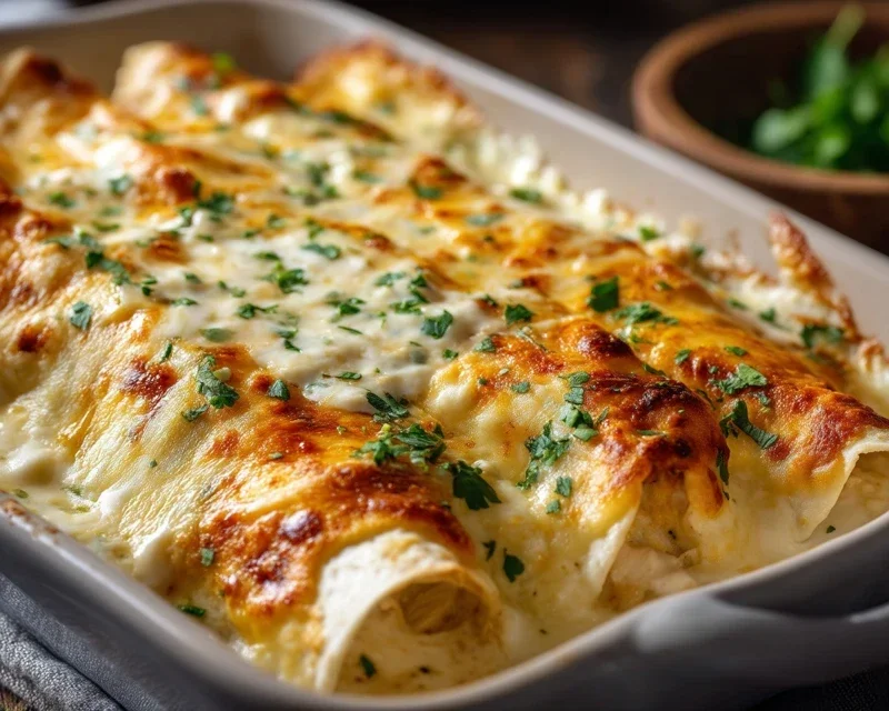 Creamy White Chicken Enchiladas