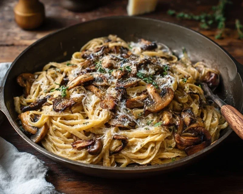 Caramelized Leek and Mushroom Gruyere Pasta