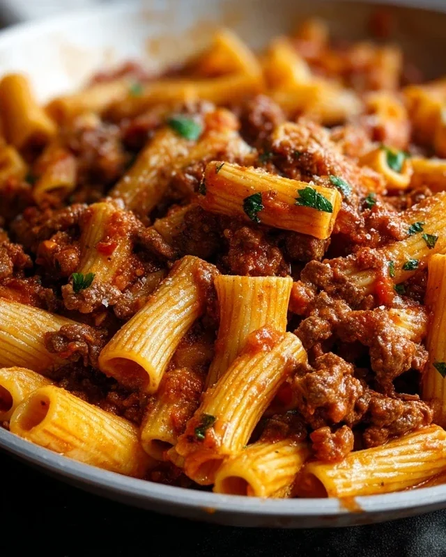 Beef Pasta in Tomato Sauce {Beef Ragu Pasta}
