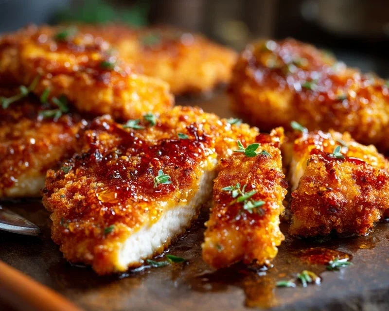 Baked Crunchy Hot Honey Chicken