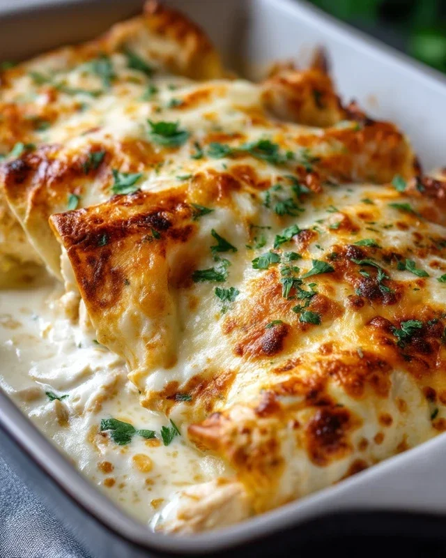 Creamy White Chicken Enchiladas