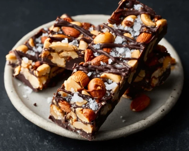 Dark Chocolate and Sea Salt Nut Bars