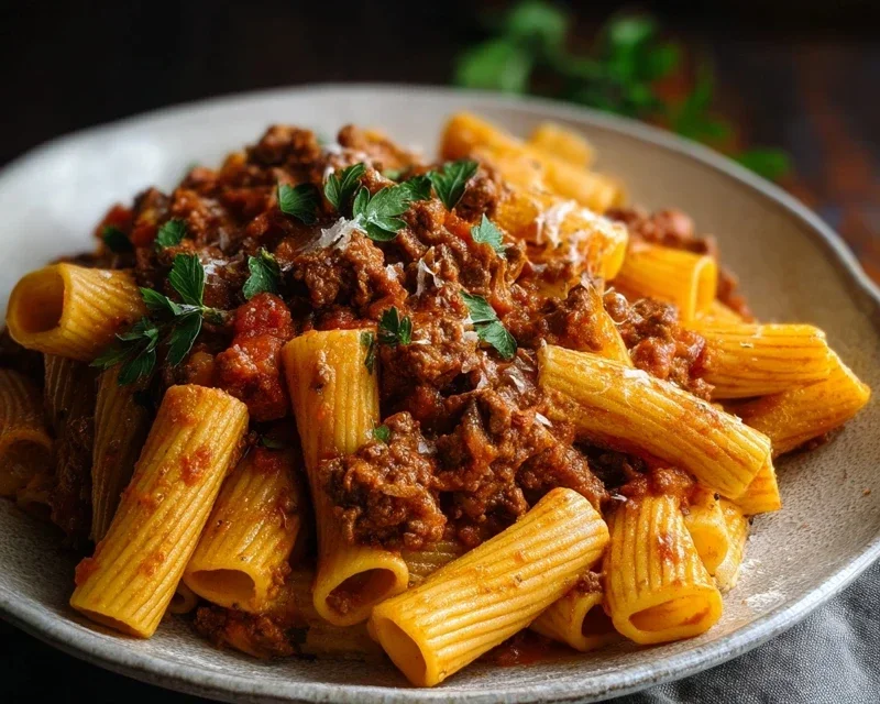 Beef Pasta in Tomato Sauce {Beef Ragu Pasta}