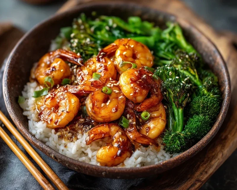 Honey Garlic Shrimp Bowls