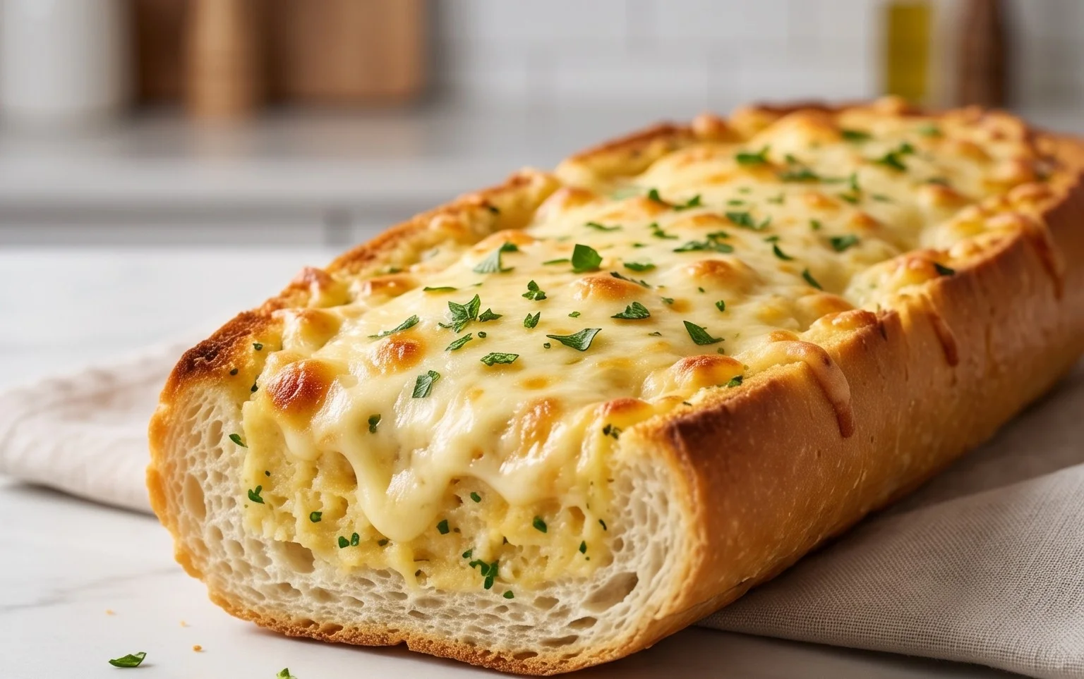 BEST CHEESY GARLIC BREAD RECIPE