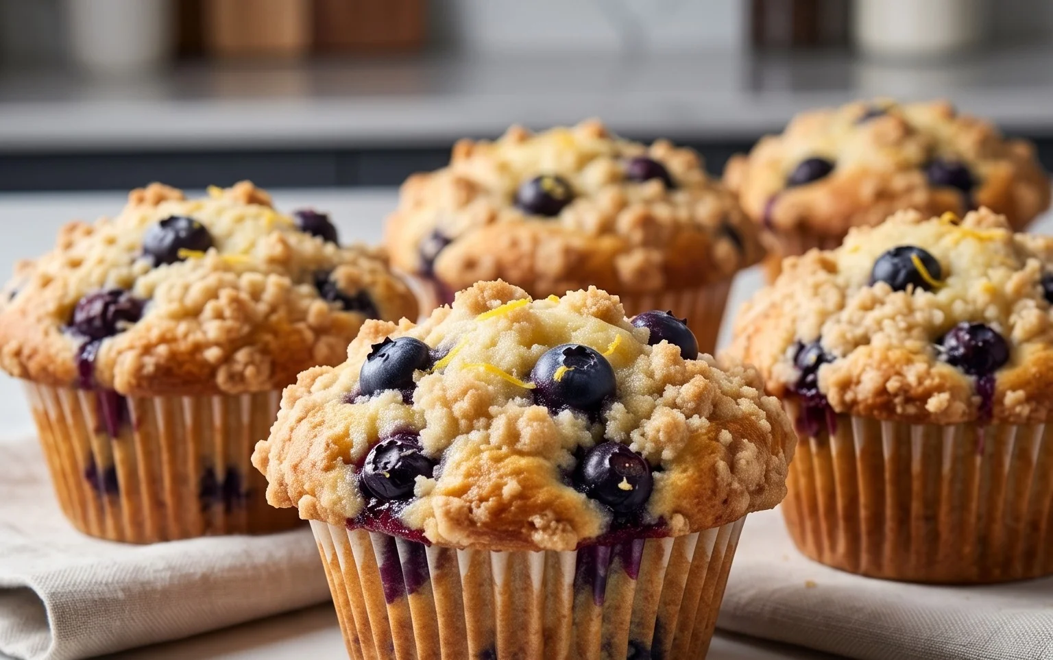 Lemon Blueberry Streusel Muffins