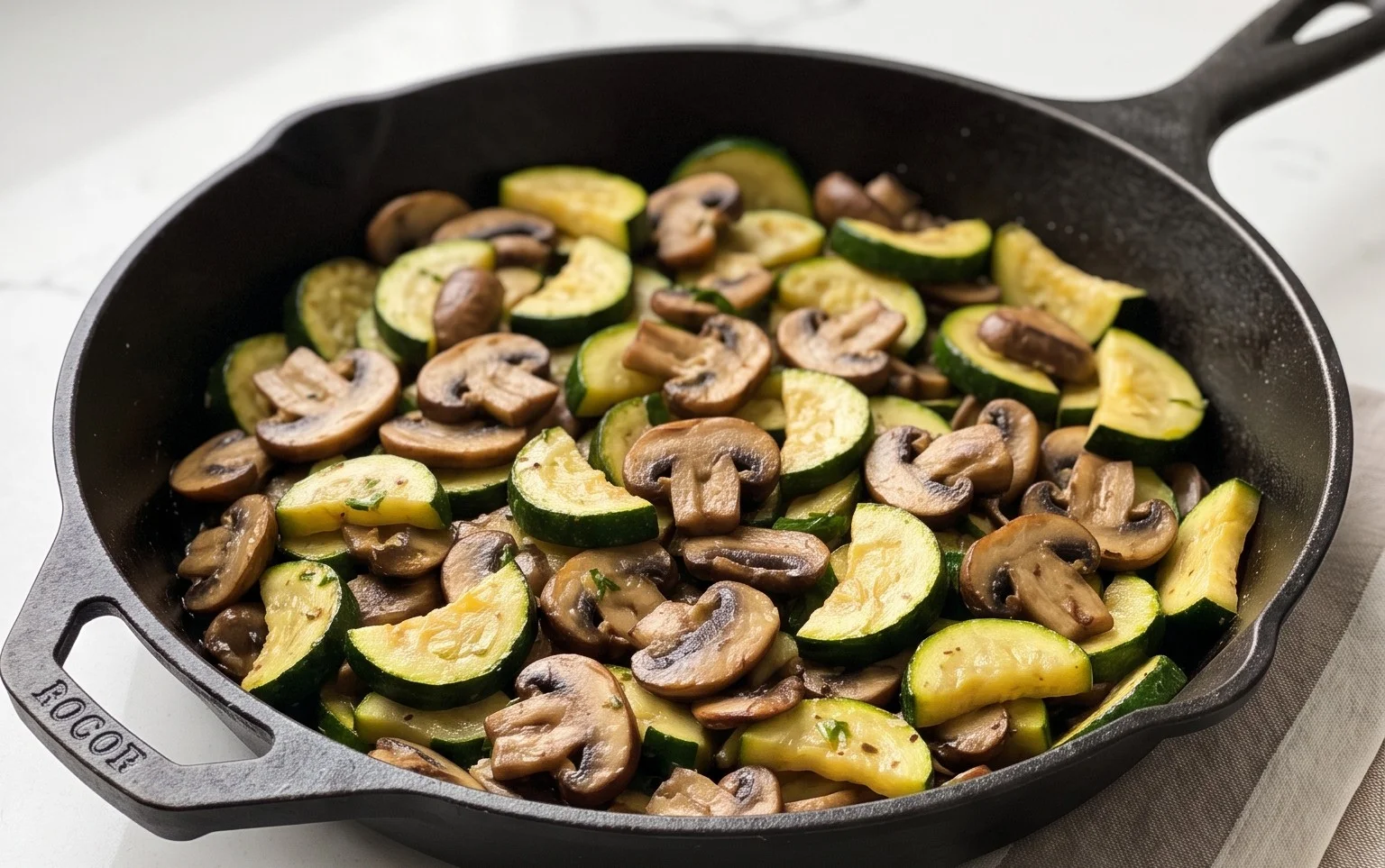 Skillet Zucchini and Mushrooms