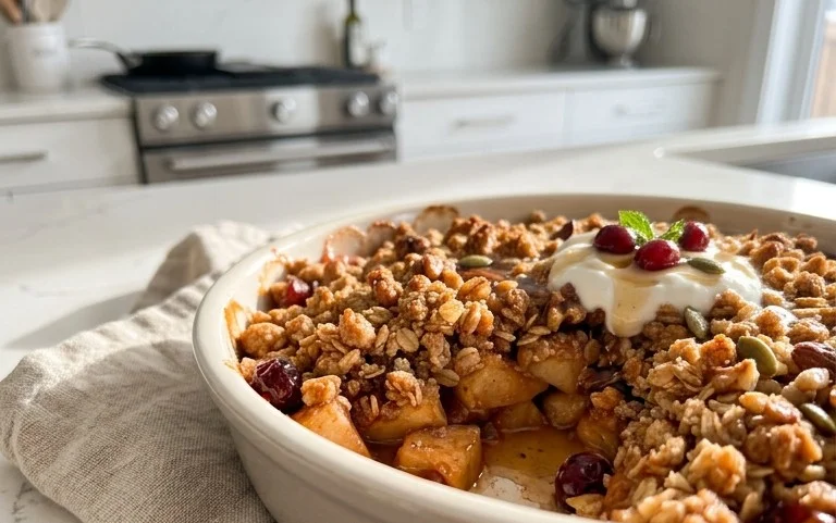 Healthy Breakfast Apple Crum extractble