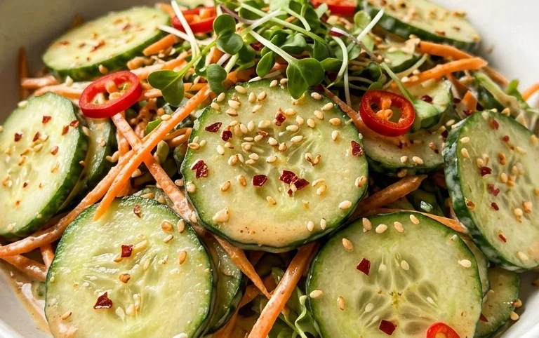 Creamy Asian Cucumber Salad Bowl