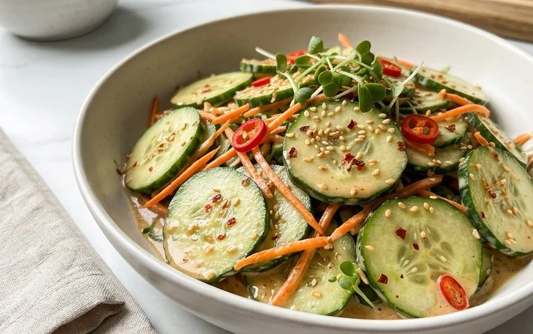 Creamy Asian Cucumber Salad Bowl