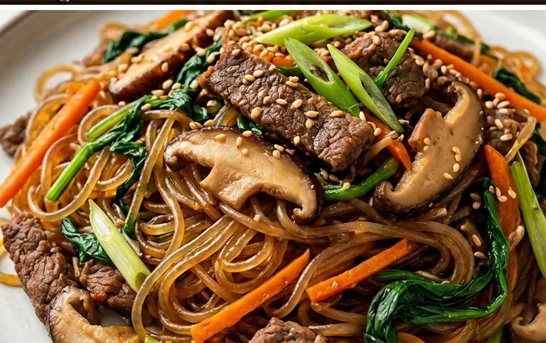 Japchae (Korean Glass Noodle Stir Fry)
