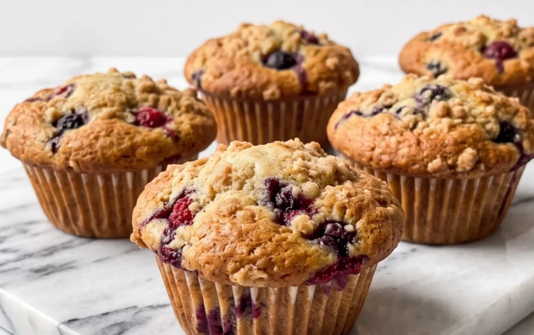 Bakery Style Mixed Berry Muffins | with Frozen Berries