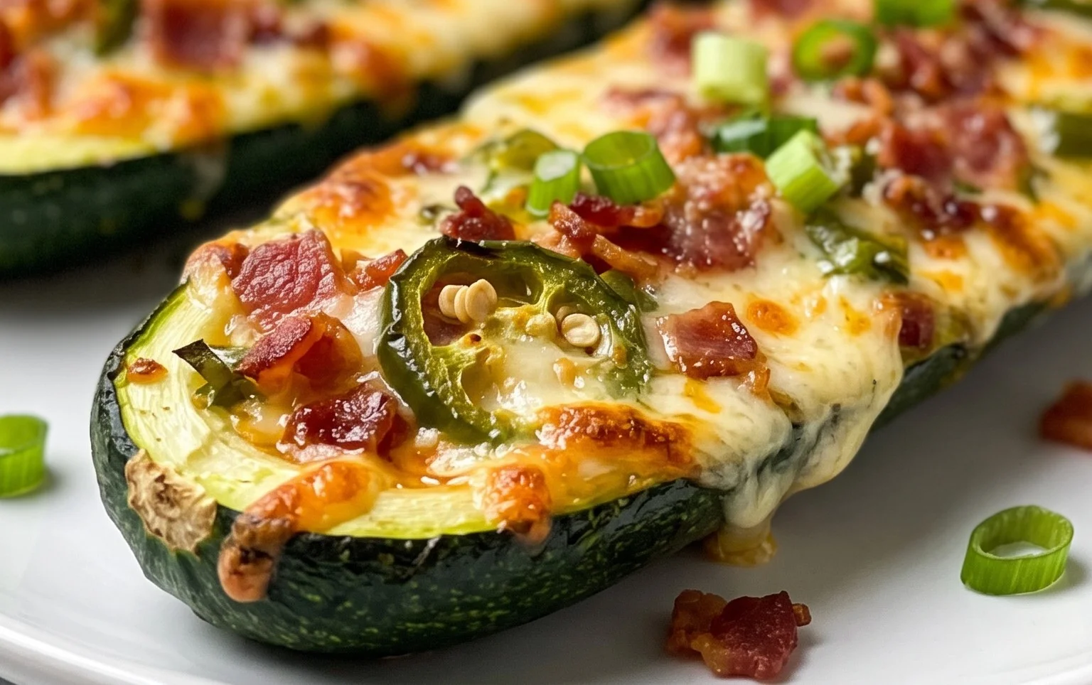Jalapeno Popper Zucchini Boats