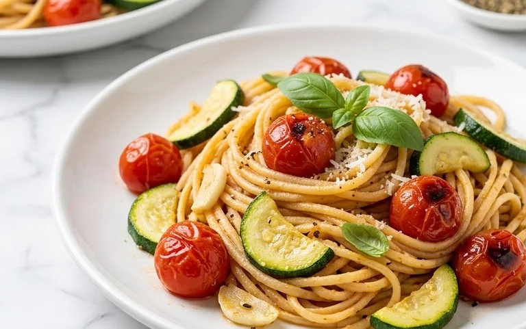 Healthy Tomato Zucchini Pasta